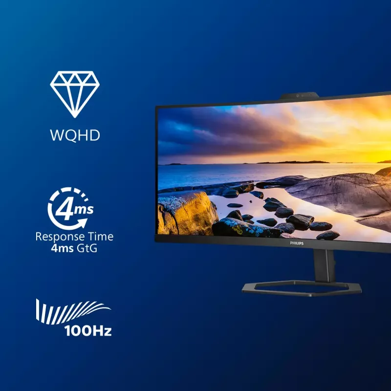 Philips 5000 serijos 34E1C5600HE/00 kompiuterio monitorius 86,4 cm (34 inch) 3440 x 1440 pikselių 4K Ultra HD LED juodas