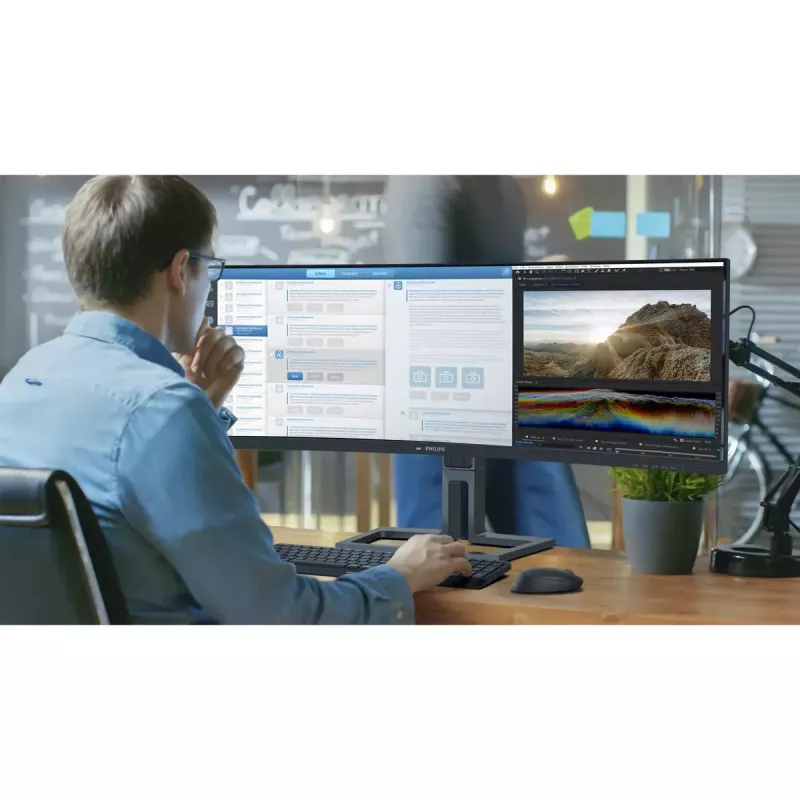 Philips 6000 serijos 45B1U6900C/00 kompiuterio monitorius 113 cm (44,5 col.) 5120 x 1440 pikselių UltraWide Dual Quad HD LED juodas