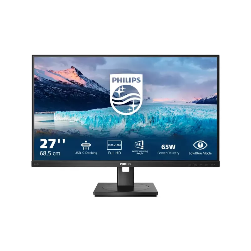 Philips S Line 273S1/00 kompiuterio monitorius 68.6 cm (27 colių) 1920 x 1080 pikselių Full HD LCD juodas
