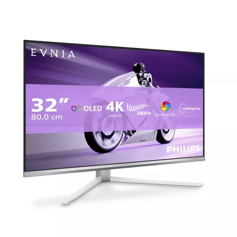 Philips Evnia 8000 32M2N8900/00 monitorius 80 cm (31,5 colio) 3840 x 2160 pikselių 4K Ultra HD QD-OLED Baltas