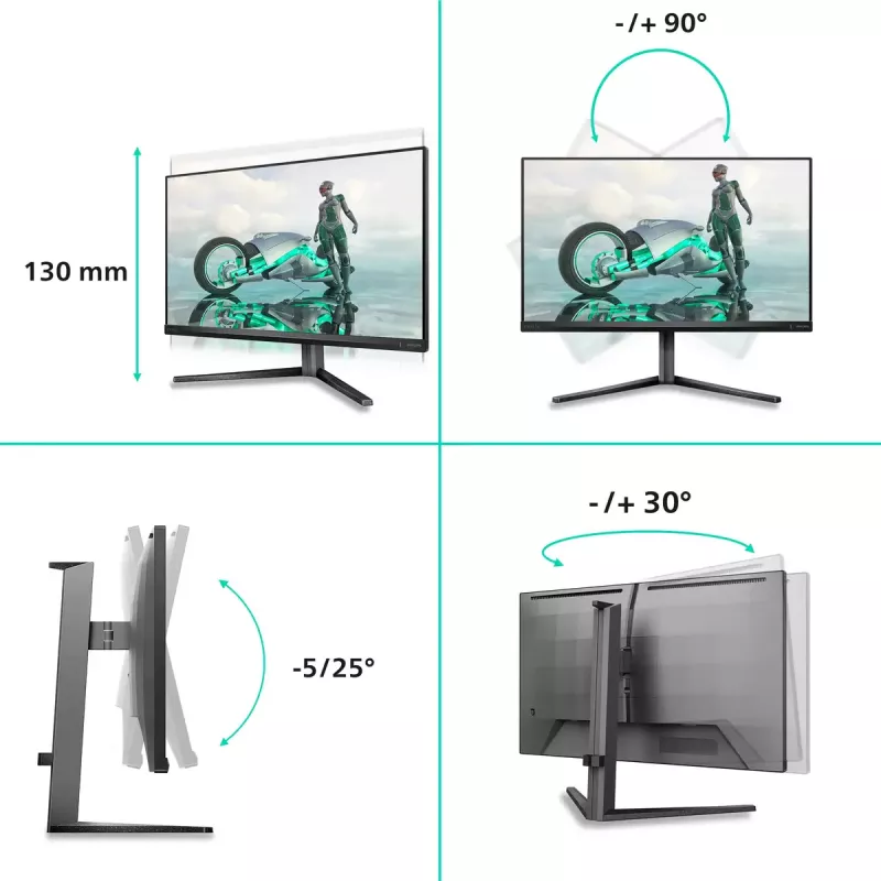Philips Evnia 3000 27M2N3800A/00 monitor 68,6 cm (27 colių) 3840 x 2160 pikselių 4K Ultra HD LCD pilkas