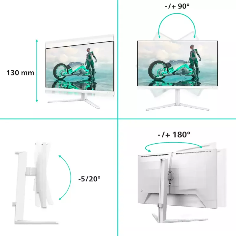 Philips Evnia 27M2N3501PA/00 27 colių QHD IPS monitorius baltas