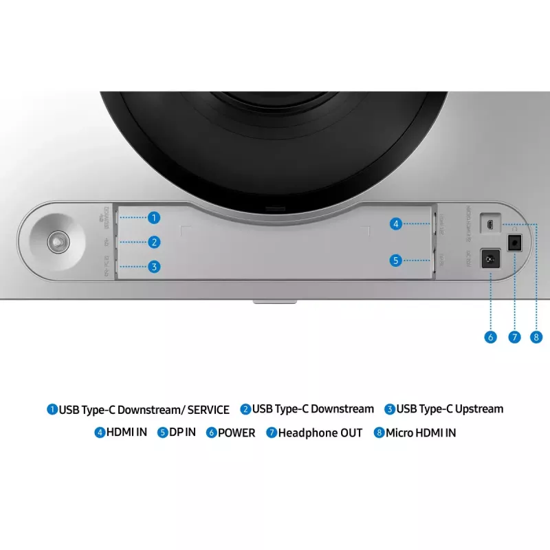 49 colių OLED lenktas monitorius Samsung S49DG910SU – Dual QHD 5120×1440, 32:9, 0,03 ms, 2×USB-C, VESA, reguliuojamas aukštis