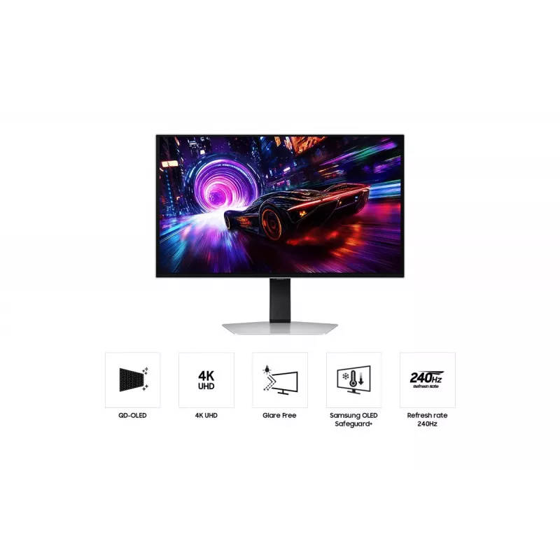 Monitorius Samsung S32FG810SU 32 colių OLED 2160 x 3840 4K UHD, 0,03 ms, 178° žiūrėjimo kampas, VESA, aukščio reguliavimas, sidabrinis