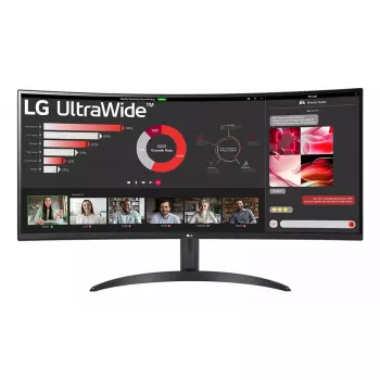 Monitorius LG 34WR50QK-B 34 colių lenktas VA WQHD 3440x1440 5 ms 21:9 100 Hz VESA, juodas