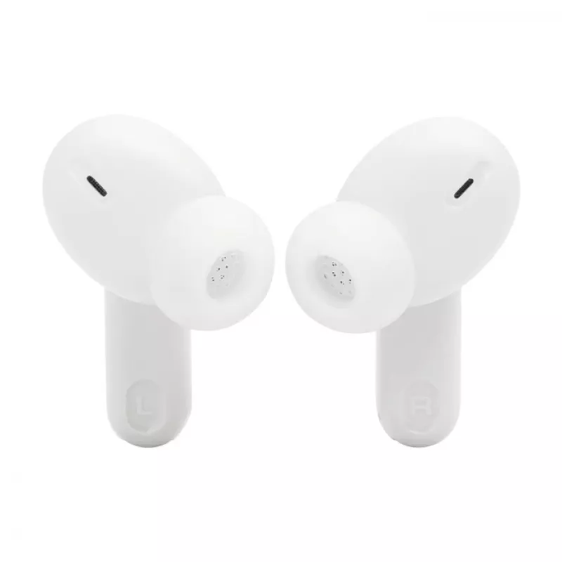 JBL Tune Beam 2 belaidės ausinės į ausį, baltos, triukšmo slopinimas, Bluetooth