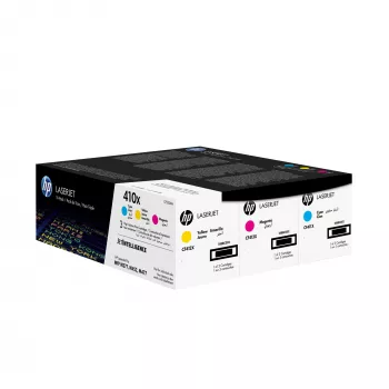 HP 410X 3 vnt. didelės išeigos žydros/magenta/geltonos originalios LaserJet tonerio kasetės