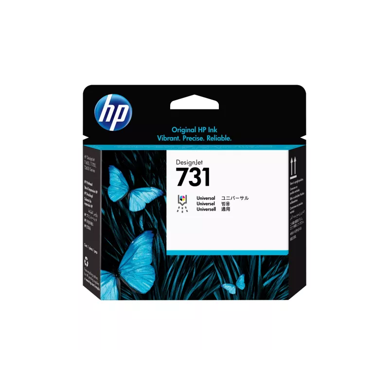 HP 731 DesignJet spausdinimo galvutė, HP DesignJet T1700 serijai, terminė rašalinė, Cyan, Photo black, Matte black, Magenta, Yellow, Grey, 28 mm, 143 mm