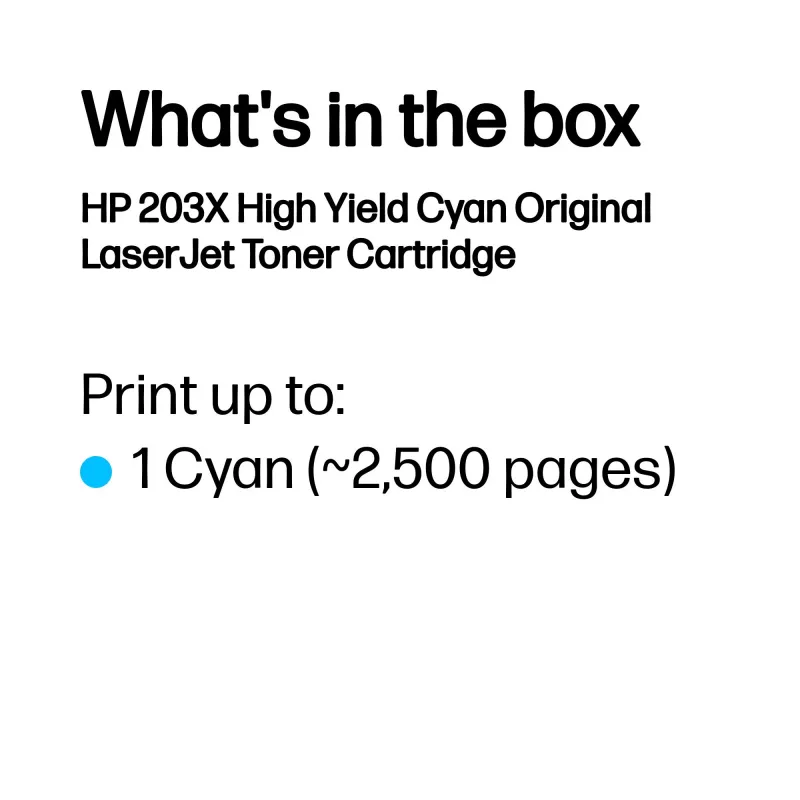 HP 203X didelės išeigos ciano originalus lazerinis kasečių toneris