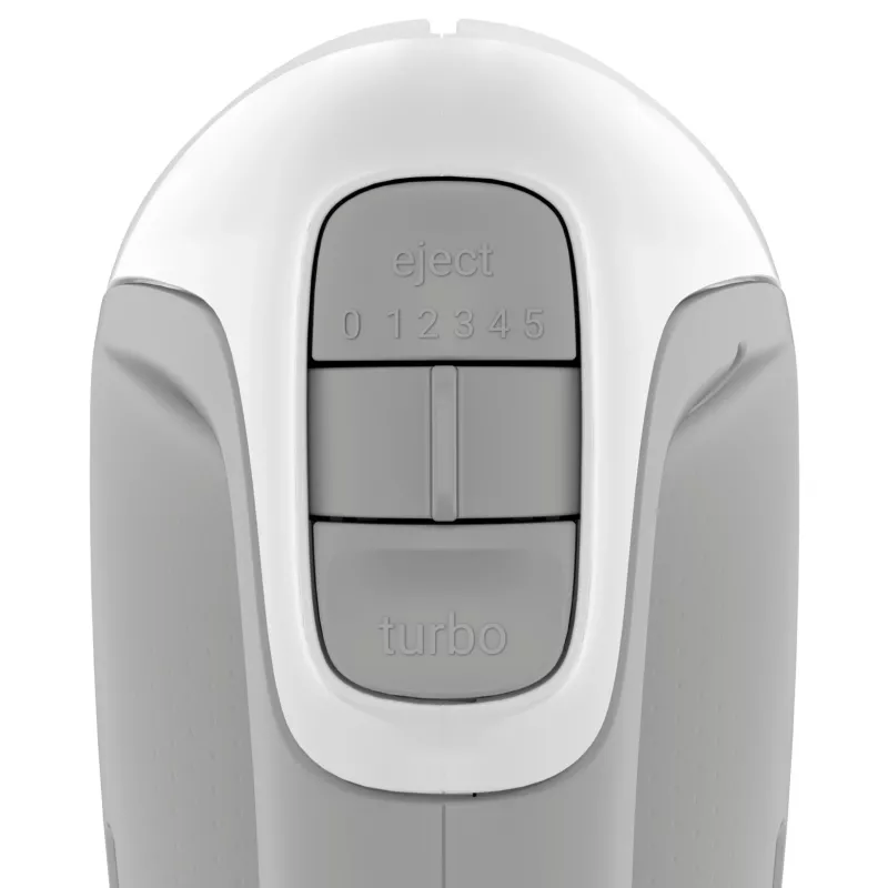 Rankinis plaktuvas Tefal Prep'Mix HT450B — 450 W, 5 greičių, turbo, metaliniai plaktuvai, baltas