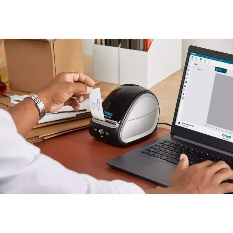 DYMO LabelWriter 550 etikečių spausdintuvas | Tiesioginio terminio spausdinimo etikečių spausdintuvas | Automatinis etikečių atpažinimas | Spausdina adresų, siuntų, brūkšninių kodų etiketes | EU 2 kištukas