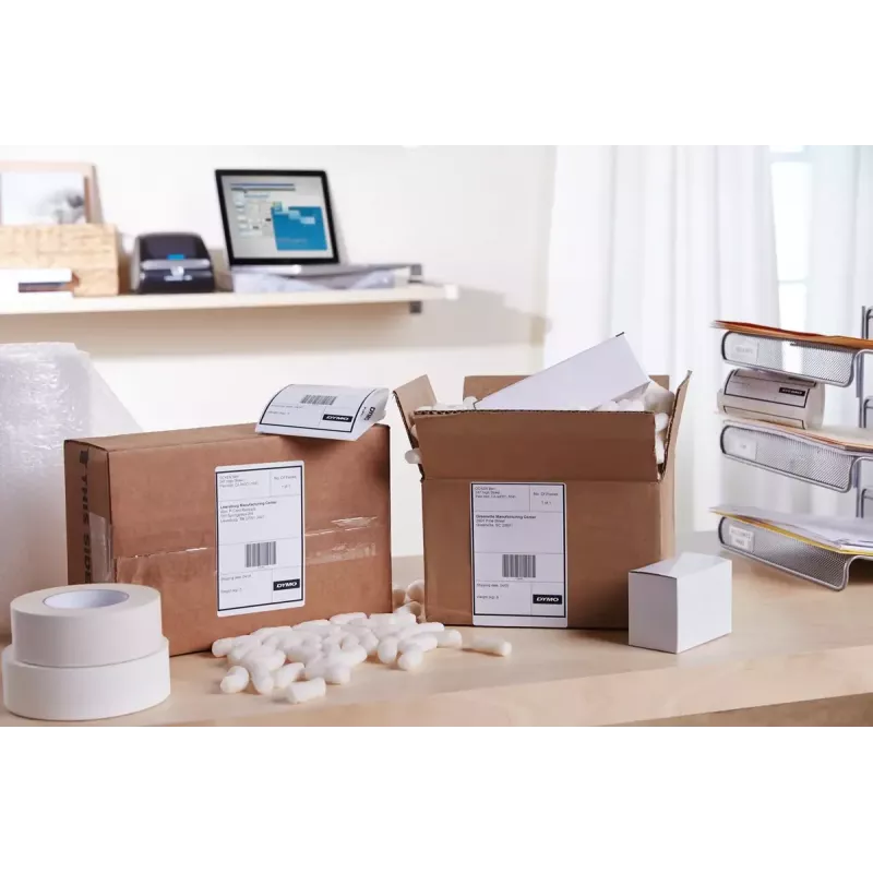DYMO LabelWriter 5XL etikečių spausdintuvas – automatinis etikečių atpažinimas, spausdina plačias siuntų etiketes (Amazon, DHL ir kt.), idealus el. prekybai, EU 2 kištukas