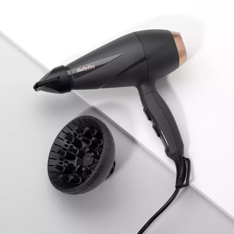 Plaukų džiovintuvas BABYLISS 6709DE 2100 W su jonizacija, difuzoriumi ir koncentratoriumi, 2 greičiai, 2 šilumos lygiai, juodas