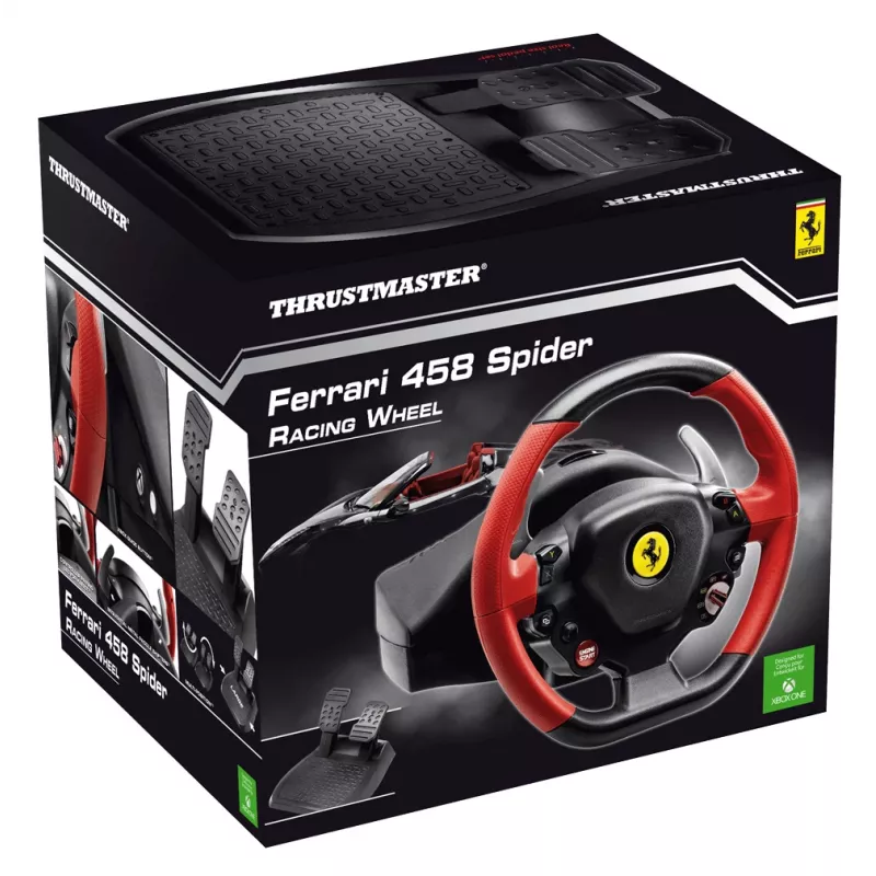 Thrustmaster Ferrari 458 Spider vairaratis su pedalais Xbox One (juodas, raudonas)