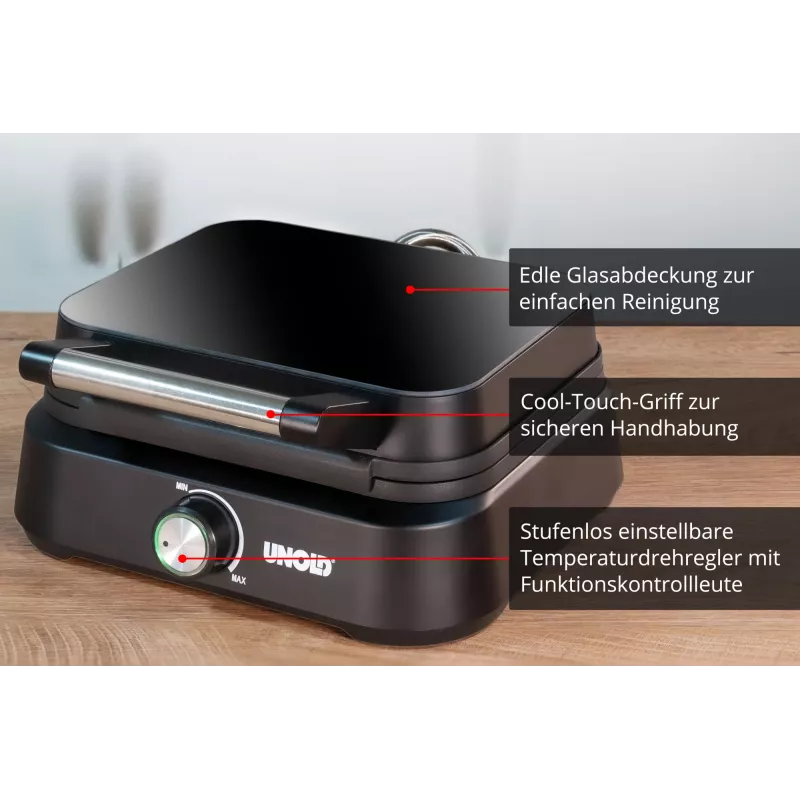 Vafelinė Unold Belgian Waffle Iron Brussels 2 vafliai stačiakampiai juoda 1500W