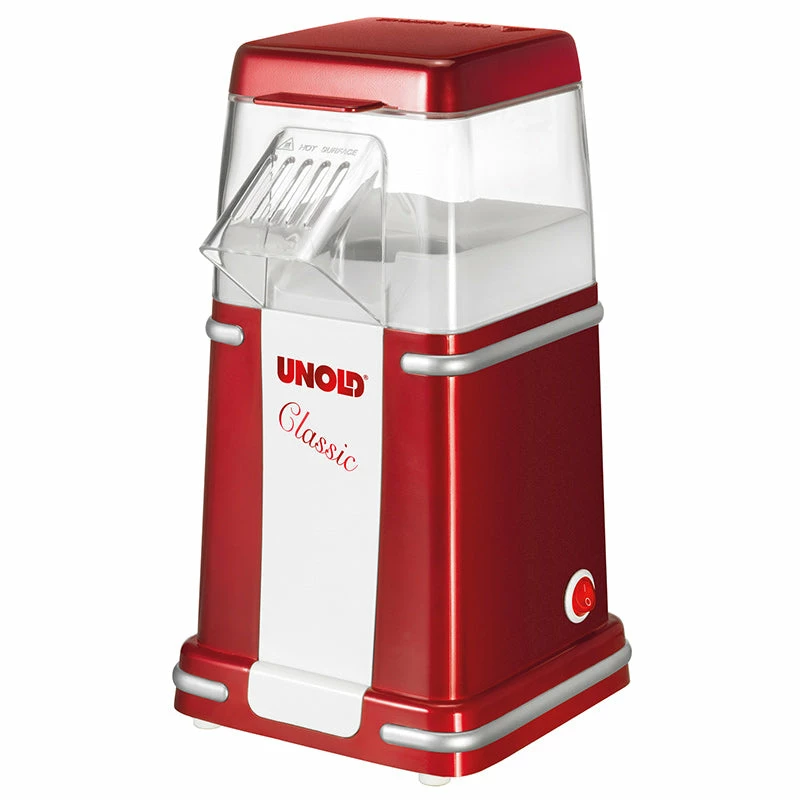 Unold Classic kukurūzų spragintuvas, raudonas, sidabrinis, baltas, 900 W