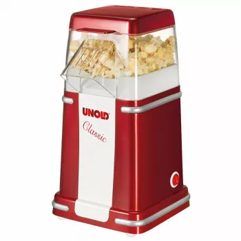 Unold Classic kukurūzų spragintuvas, raudonas, sidabrinis, baltas, 900 W