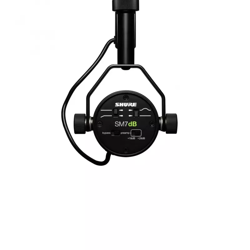 Studijinis dinaminis mikrofonas Shure SM7DB – laidinis XLR, kardioidinis, 50–20000 Hz, 150 Ω, phantom 48V, juodas