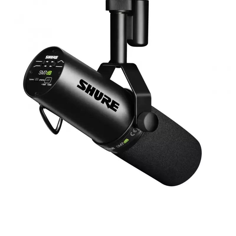 Studijinis dinaminis mikrofonas Shure SM7DB – laidinis XLR, kardioidinis, 50–20000 Hz, 150 Ω, phantom 48V, juodas