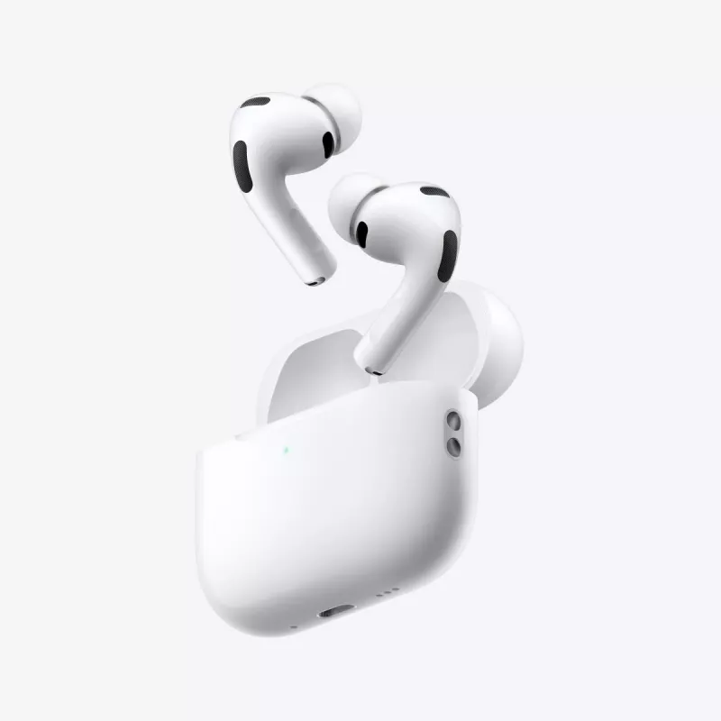 Ausinės Apple AirPods Pro (3 kartos) – Tikrai belaidės, H2 lustas, IP57, USB-C įkrovimo dėklas, ANC, Skaidrumo režimas