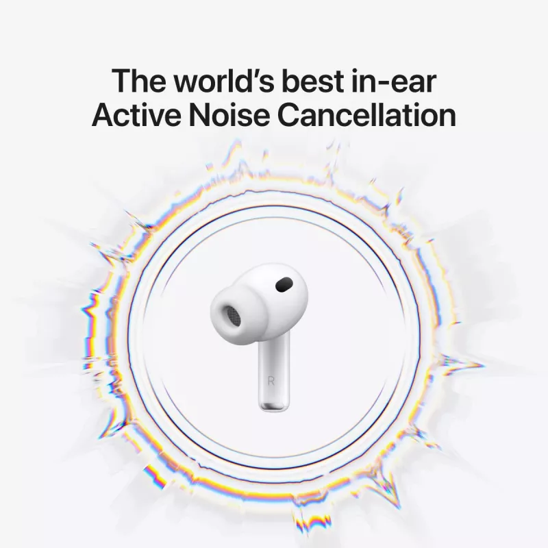 Ausinės Apple AirPods Pro (3 kartos) – Tikrai belaidės, H2 lustas, IP57, USB-C įkrovimo dėklas, ANC, Skaidrumo režimas