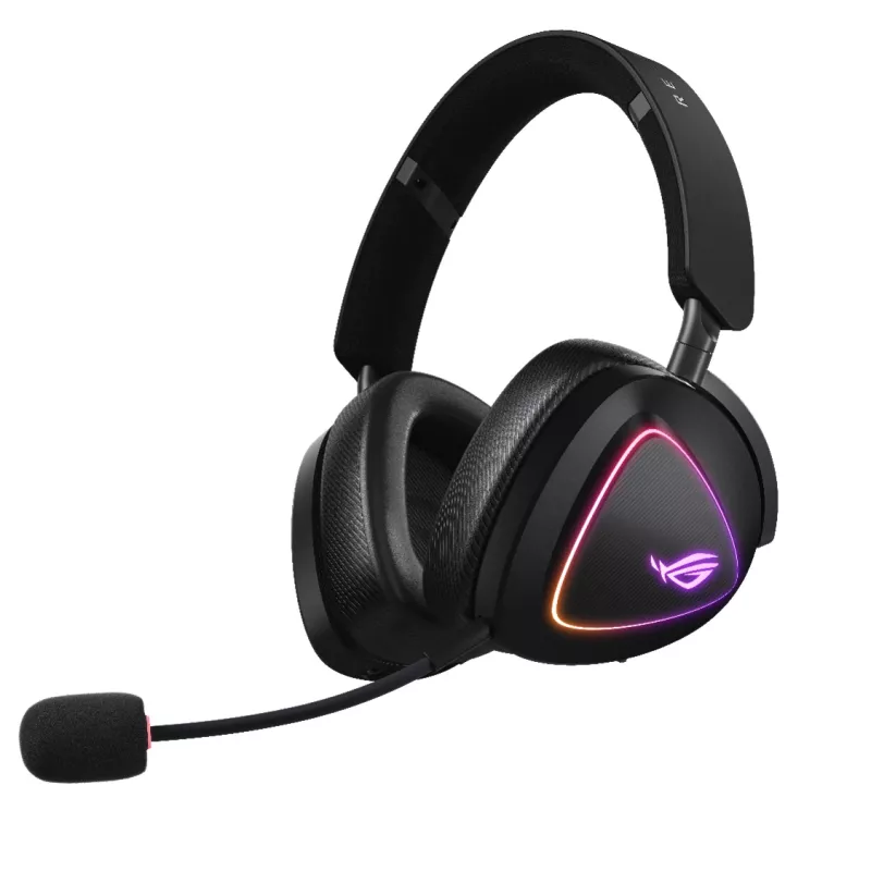Ausinės ASUS ROG DELTA II, laidinės/belaidės, žaidimų, USB-C, Bluetooth, juodos