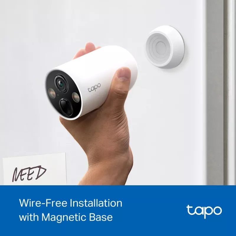 TP-Link Tapo belaidė lauko apsaugos kamera, 2K QHD, IP66, magnetinis laikiklis