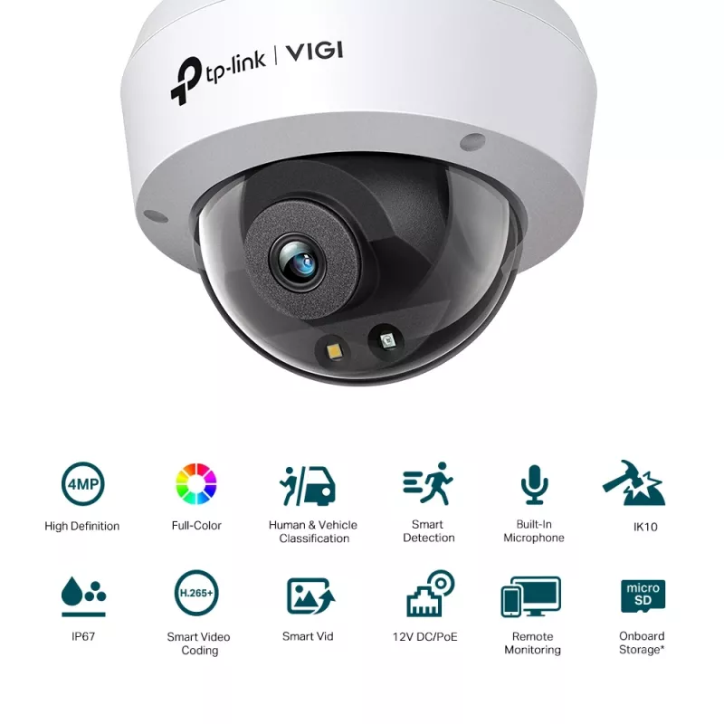 IP apsaugos kupolinė kamera TP-Link VIGI 4MP Full-Color