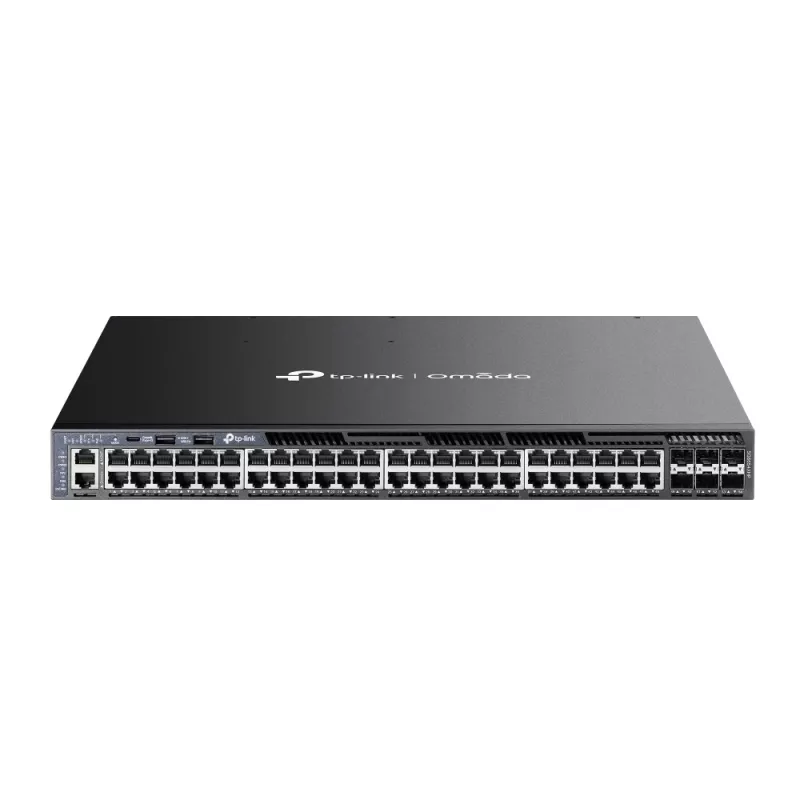 TP-Link Omada 48 prievadų gigabitinė L3 valdoma PoE+ jungiklis su 6 10G lizdais