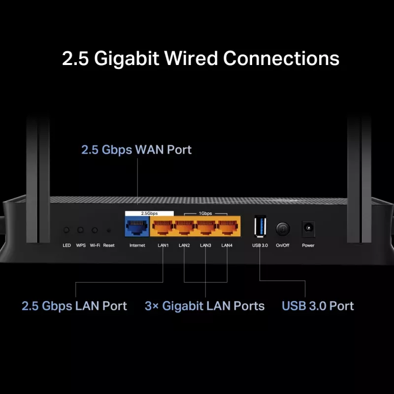 TP-Link Archer BE230 belaidis maršrutizatorius 2.5 Gigabit Ethernet dviejų juostų (2.4 GHz / 5 GHz) Juodas