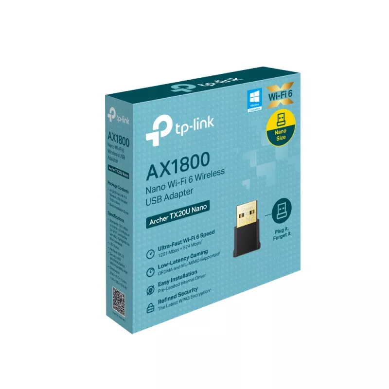 TP-Link Archer AX1800 Nano Wi-Fi 6 belaidis USB adapteris