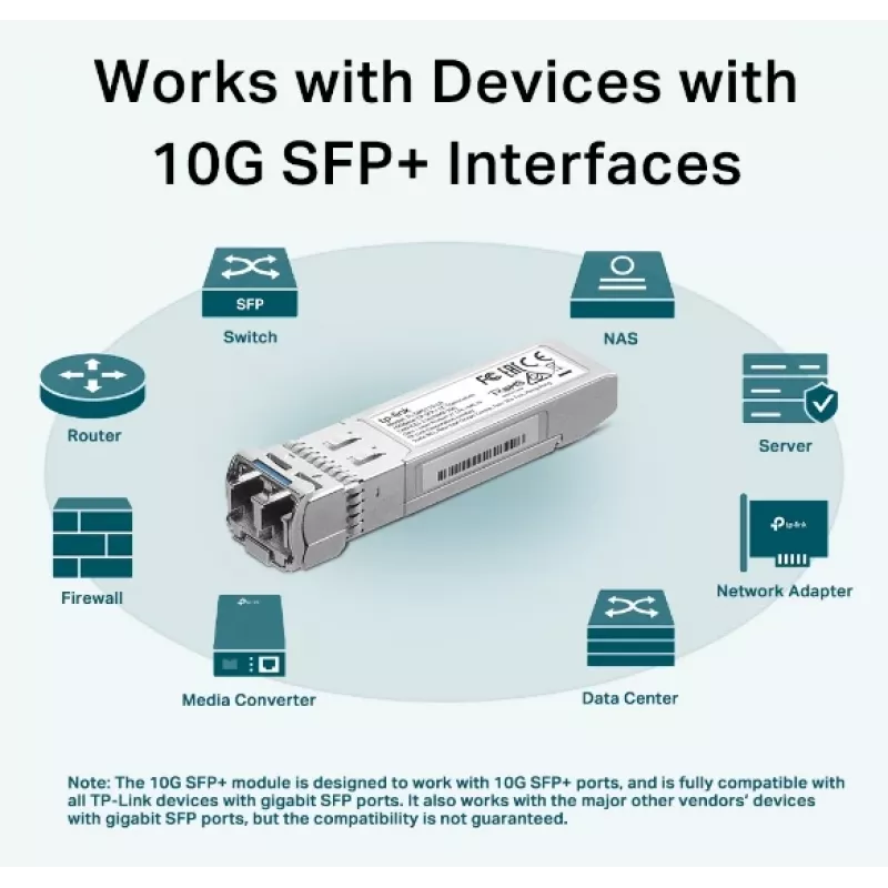 TP-Link TL-SM5110-LR 10Gbase-LR SFP+ LC siųstuvas-imtuvas, vienmodis, 10 km