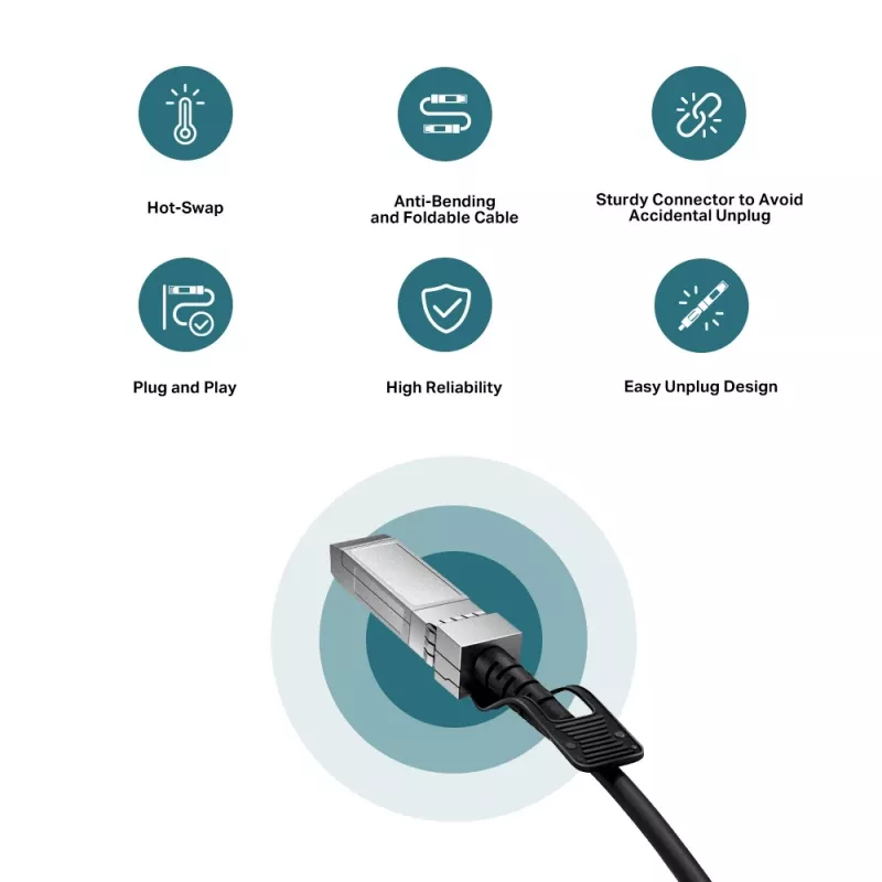 TP-Link TL-SM5220-1M 1 m tiesioginio prijungimo SFP+ kabelis 10 Gb/s ryšiui