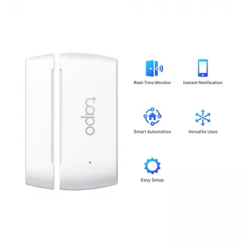 TP-Link Tapo belaidis kontaktinis jutiklis, baltas, 922 MHz, durims/langams, 0–40 °C, CR2032