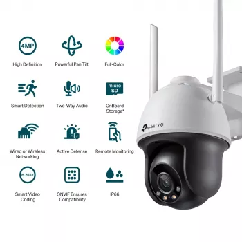 TP-Link VIGI 4MP lauko pilnas spalvų belaidis PTZ tinklo fotoaparatas