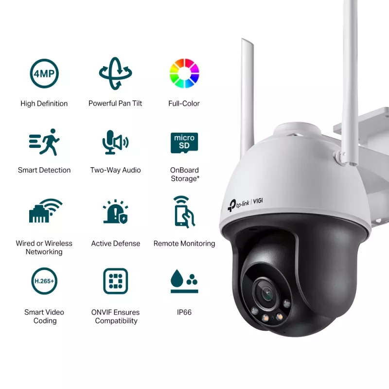 TP-Link VIGI 4MP lauko pilnas spalvų belaidis PTZ tinklo fotoaparatas
