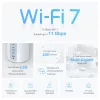 TP-Link Deco BE65 BE9300 visas namas „Mesh“ Wi-Fi 7 sistema (triju juostu), balta