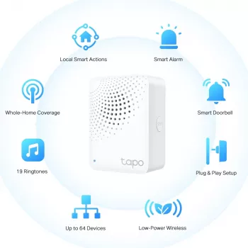 TP-Link Tapo H100 išmanusis IoT šliuzas su skambučiu, baltas