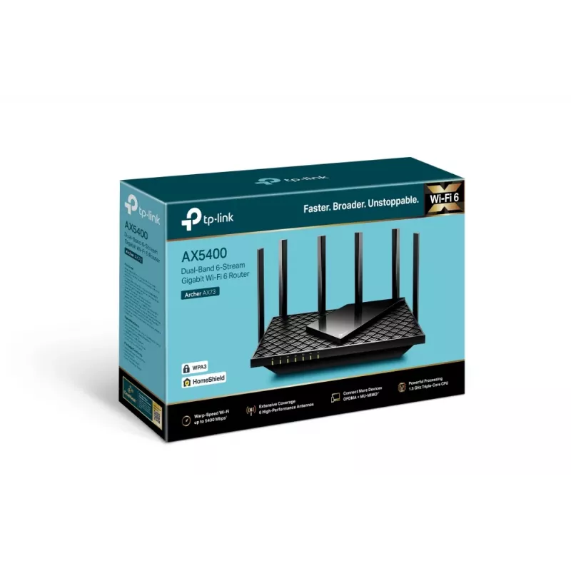 TP-Link Archer AX72 belaidis maršrutizatorius Gigabit Ethernet dviejų juostų (2,4 GHz / 5 GHz) juodas