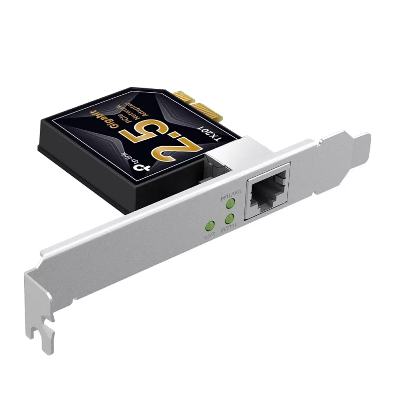 TP-Link TX201 2.5G PCIe tinklo adapteris, vidinis, laidinis, PCI Express, Ethernet, 2500 Mbit/s, juoda, pilka