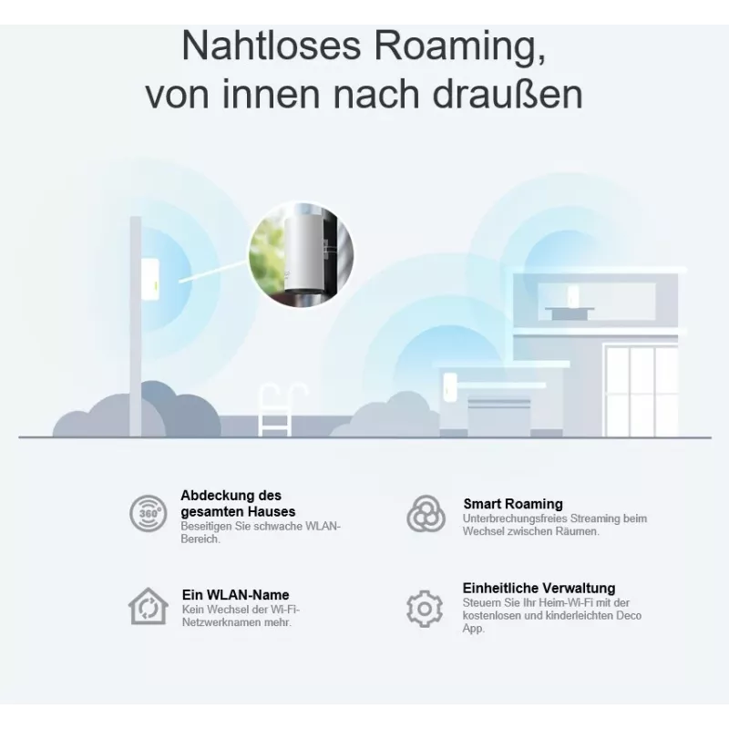 TP-Link Deco X50-Outdoor AX3000 lauko / vidaus belaidis maršrutizatorius su Wi-Fi 6 ir tinklo valdymu