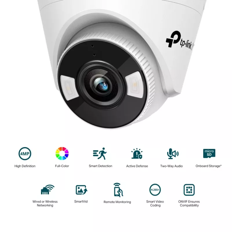 TP-Link VIGI C440(2.8mm) Turret IP apsaugos kamera, vidaus ir lauko, 2560 x 1440 pikselių, lubų montavimui