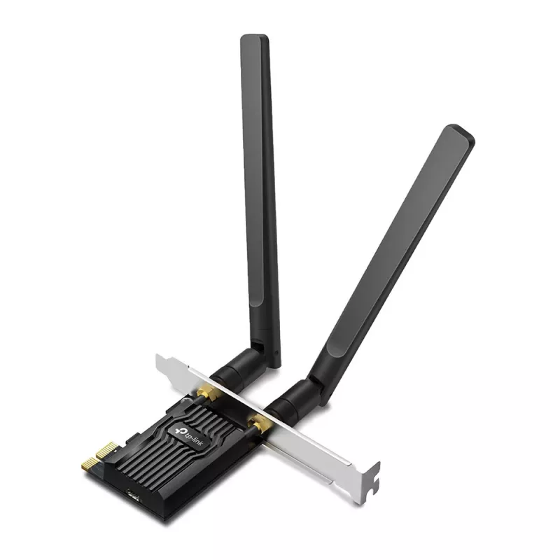 TP-Link AX1800 Wi-Fi 6 Bluetooth 5.2 PCIe adapter, vidinis, belaidis, PCI Express, WLAN / Bluetooth, 1800 Mbit/s, juodas