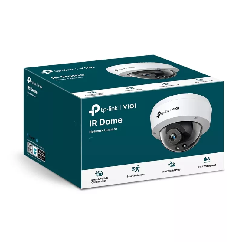 TP-Link VIGI C240I 4MP IR Kupolinė IP kameros rinkinys, vidaus ir lauko, laidinis, juoda/balta
