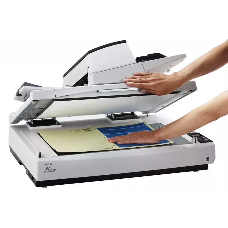 Ricoh fi-7700 Plokščiasis ir ADF skaitytuvas 600 x 600 DPI A3 Juoda, Balta