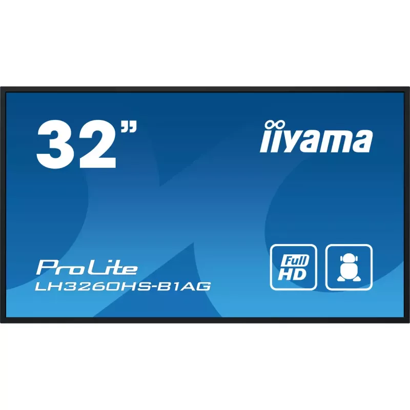 iiyama LH3260HS-B1AG Skaitmeninės reklamos ekranas 80 cm (31,5 col.) LED Wi-Fi 500 cd/m² Full HD Juodas su įmontuotu procesoriumi Android 11 24/7