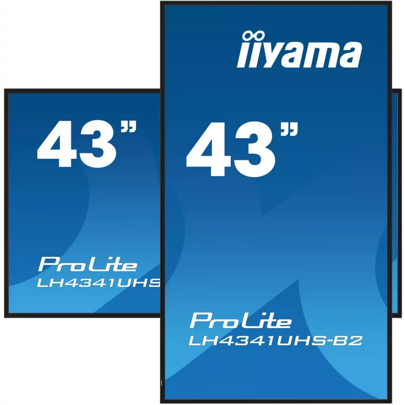 iiyama LH4341UHS-B2 Skaitmeninės signalizacijos ekranas 108 cm (42,5 colio) LCD 500 cd/m² 4K Ultra HD su integruotu procesoriumi Android 8.0 24/7