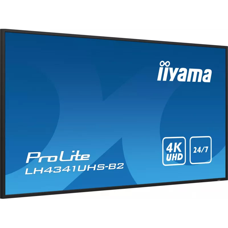iiyama LH4341UHS-B2 Skaitmeninės signalizacijos ekranas 108 cm (42,5 colio) LCD 500 cd/m² 4K Ultra HD su integruotu procesoriumi Android 8.0 24/7