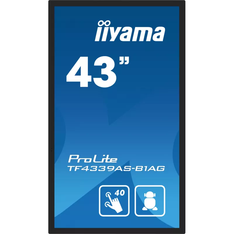 iiyama TF4339AS-B1AG monitor 108 cm (42,5 colio) 3840 x 2160 pikselių 4K Ultra HD LED liečiamas juodas