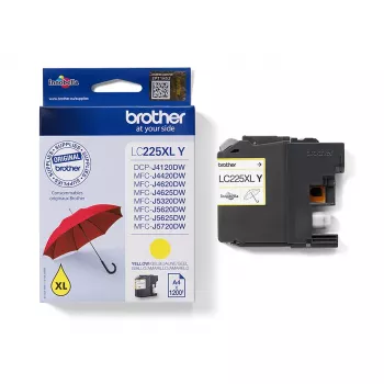 Brother LC225XLY geltona rašalo kasetė, 1 vnt., originali, didelės talpos (XL)